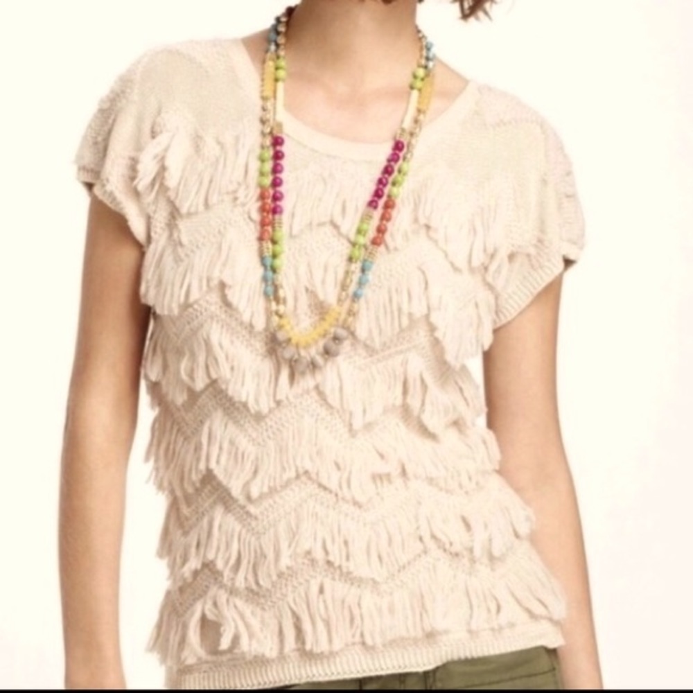 Anthropologie Yellow Bird Cap Sleeve Sweater